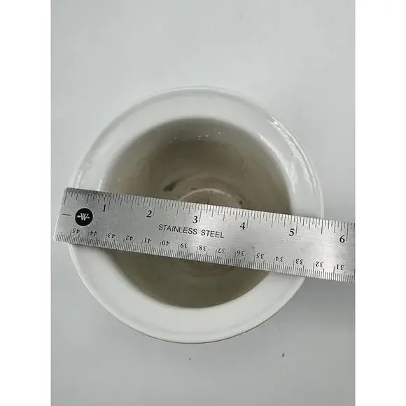 Magnolia Ceramic Flower Pot & Drip Tray | 5" Diameter | No Chips/Cracks - Picture 7 of 9